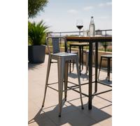 RegalosMiguel Taburete Torix Respaldo 100 cm - Gris metalizado