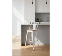 Regalos Miguel - Taburete Torix Respaldo Madera Natural 95 cm - Blanco