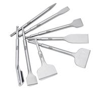 Regiis Tech Juego de 8 cinceles SDS Plus, juego de brocas de hormigón para mampostería, brocas de cincel para extracción de azulejos para martillo rotativo con punta plana ancha para azulejos