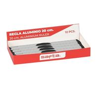 Regla de aluminio safta 20 cm expositor de 12