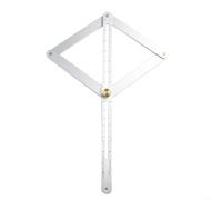Regla de ángulo ajustable de acero inoxidable de 170 mm, buscador multiángulo para enmarcar carpintería, plantilla de calibre biselado preciso, color plateado