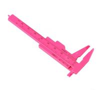 Regla Deslizante Plástico 0-80mm para calibre Vernier Doble Escala Medidor Diámetro Interno Externo Paso Escuela (Rose Red)