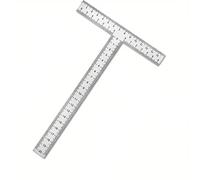 Regla Metalica Regla de acero inoxidable en forma T integrada 1 pieza con ángulo recto 90 grados y escala engrosada(200x150mm)