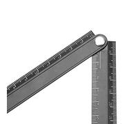 Regla Plegable de Aleación de Aluminio 0-300mm, Ángulo 90° para Oficina y Papelería, Herramienta Profesional de Medición en Metal, Accesorio Escritorio Preciso