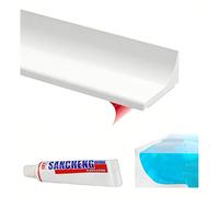 Regleta 200cm Goma Mampara Ducha Barrera de Agua Para Ducha Junta Mampara Ducha Perfil Silicona Ducha Barrera Ducha Que no Salga Agua y sellador adhesivo transparente de 25 ml gratis(blanco).