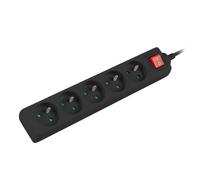Regleta 5 tomas con interruptor PS1-05E-0300-BK