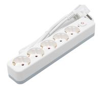 Aigostar Regleta Enchufes, Alargador Enchufe de 5 Enchufes con Interruptor, Negro GE0501