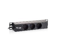 REGLETA ALIMENTACION ALUMINIO RACK 10" 3 TOMAS 1U