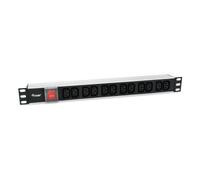 Regleta alimentacion aluminio rack 19' 1u 12 tomas iec c13 con interru
