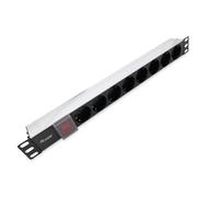 REGLETA ALIMENTACION ALUMINIO RACK 19 1U 8 TOMAS CON INTERRUPTOR
