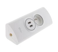 Regleta angular 2P 16A + 2 USB para cable - Otio