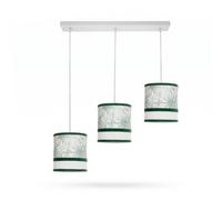 Lámpara de techo alargada caledonia 3xe27 blanco/verde regx65x16cm