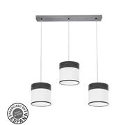 Regleta cloe 3xe27 cromo/blanca-madera negra regx60x16 cm