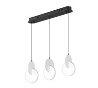 Regleta colgante carlota 3l negro/blanco 51w 6500k 7140lm regx54x18cm