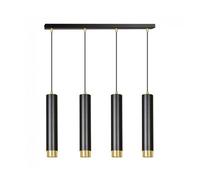 Wonderlamp Regleta colgante Mura Negro/Oro (4 luces)