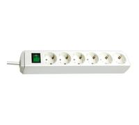 Regleta con interruptor «Eco-Line» de Brennenstuhl [6 vías, blanco, 1,5 m]