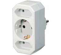 Regleta de 3 Vías 1,tacto/2 Tomas Euro, Protector Sobretensiones Enchufable DE