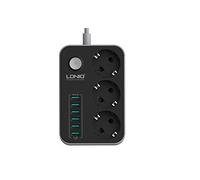 Regleta de alimentación con 3 Tomas de CA, 6 USB, LDNIO SE3631, 1,6 m (Negro)