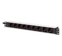 Digitus Regleta PDU Rack 19" DN-95440 - 9 tomas Schuko (45°), cable 2m, IEC C20, 16A, aluminio