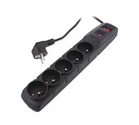 Regleta de enchufes ACAR F5 1.5M BLACK: Enchufes de protección: 5 230VAC 10A ...