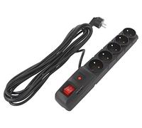 Regleta de enchufes ACAR F5 5M BLACK: enchufes de protección: 5 230VAC 10A ne...