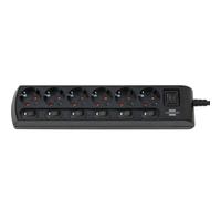 Regleta de enchufes Brennenstuhl conmutable individualmente de 6 elementos - Conecta cómodamente hasta 6 dispositivos diferentes de forma individual, cable de 2 m, negro