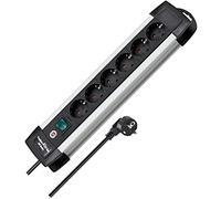 Brennenstuhl Regleta Alu-Line 16A – 6 tomas Tipo F, Interruptor, Cable 3 m, Alemania