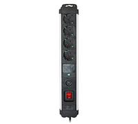 Regleta de enchufes con protección sobretensión sobrecalentamiento Silver Electronics 4 Tomas, Cable 1,5 Metros Negro
