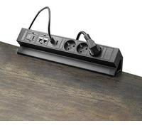 Regleta de enchufes con USB, RJ45, HDMI y interruptor – Enchufe de mesa con protección contra sobretensiones – Regleta de enchufes triple con protección para niños