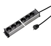 Regleta de enchufes de aluminio de 4 vías y 45 grados sin interruptor Martin Kaiser (Enchufe Europeo) - 1302KZL4SW15