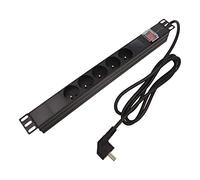 Regleta de enchufes PDU-05E-0200-BK-BK: conectores: 5 230VAC 16A negro 2 m