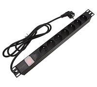 Regleta de enchufes PDU-07E-0200-BK-BK: conectores: 7 230VAC 16A negro 2m