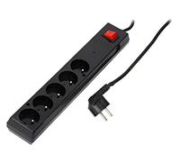 Regleta de enchufes PS-5P/3M/BLACK: conectores: 5 230VAC 10A negro JONEX