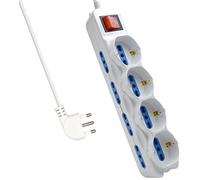 Regleta Eléctrica 12 Tomas - Base de Enchufes Schuko/Italiano con Interruptor, Protección contra Sobrecarga, Ideal para Hogar y Oficina (Ewent)