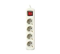 Regleta Eléctrica Silver Electronics 4 Enchufes Interruptor Luminoso 1.5m Blanco