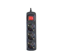 Regleta Eléctrica Silver Electronics Base Múltiple 3 Enchufes Interruptor Cable 1.5m Negro con Protección para Niños