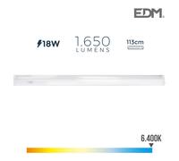 Regleta electronica led 18w 1650lm 6400k luz fria 3,6x113,8x3cm edm