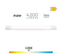 REGLETA ELECTRONICA LED 48W 4000K LUZ DIA 4200lm 12x121x3,1cm EDM