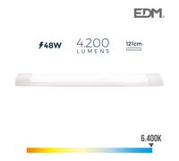 Regleta electronica led 48w 6400k luz fria 4200lm 12x121x3,1cm edm