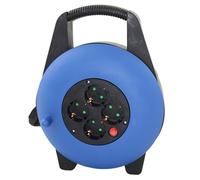 Regleta Enrollacables 4 Tomas 10m 16A 250V Color Azul con Protección Infantil