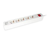 Equip Regleta 245554 – 5 tomas Schuko, 2 puertos USB, 1,5 m, interruptor