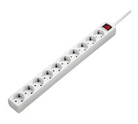 Hama Regleta 10 enchufes (10-WAY 2-POLE) con interruptor y protección infantil, 3 m, Blanco, 3500 W