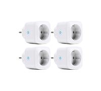 Regleta inteligente, 4 tomas de corriente, resistente al agua IP44, compatible con Alexa y Google Home, enchufe tipo F, para uso en interior