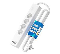 Regleta inteligente (tipo E) 16 A wifi compatible con Apple HomeKit, Alexa y Google Home (4 tomas de CA y 4 puertos USB), regleta inteligente con control por voz