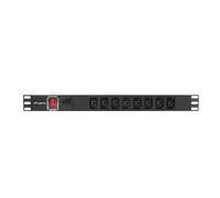 Regleta Lanberg 1U 16A 19" con 8 enchufes IEC C13 y cable de 2m