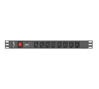 REGLETA LANBERG 1U 16A RACK 19 8X SOCKET IEC C13 NEGRO 2M