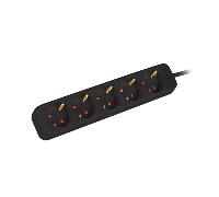 REGLETA LANBERG 5 TOMAS SCHUKO NEGRA 1.5M