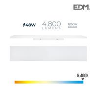 Regleta led 48w 6400k luz fria 4800lm 12x120x4,5cm edm