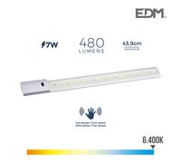 Regleta led con sensor 7w 480lm 6400k luz fria 5,5x43,9cm edm