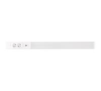 Regleta LED de cocina, 80 cm, ángulo de aluminio, 18 W, 2 enchufes - 2 cargadores USB